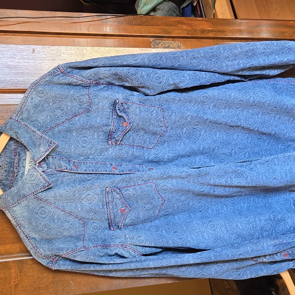 Ryan Michael Print Shirt with snaps H1111e - Picture 4 of 6